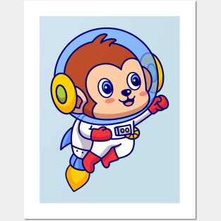 Flying Monkey Astronaut Posters and Art